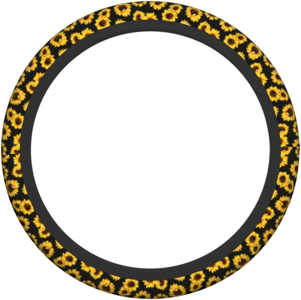 Sunflower Steering Wheel Cover 15 Inch Universal Neoprene Steering Wheel Covers for Women Men Car Steering Wheel Wrap Car Interior Protection Accessories anti Slip Fit Cars Truck Suvs