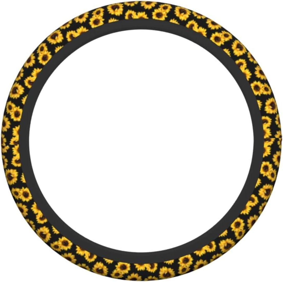 Sunflower Steering Wheel Cover 15 Inch Universal Neoprene Steering Wheel Covers for Women Men Car Steering Wheel Wrap Car Interior Protection Accessories anti Slip Fit Cars Truck Suvs