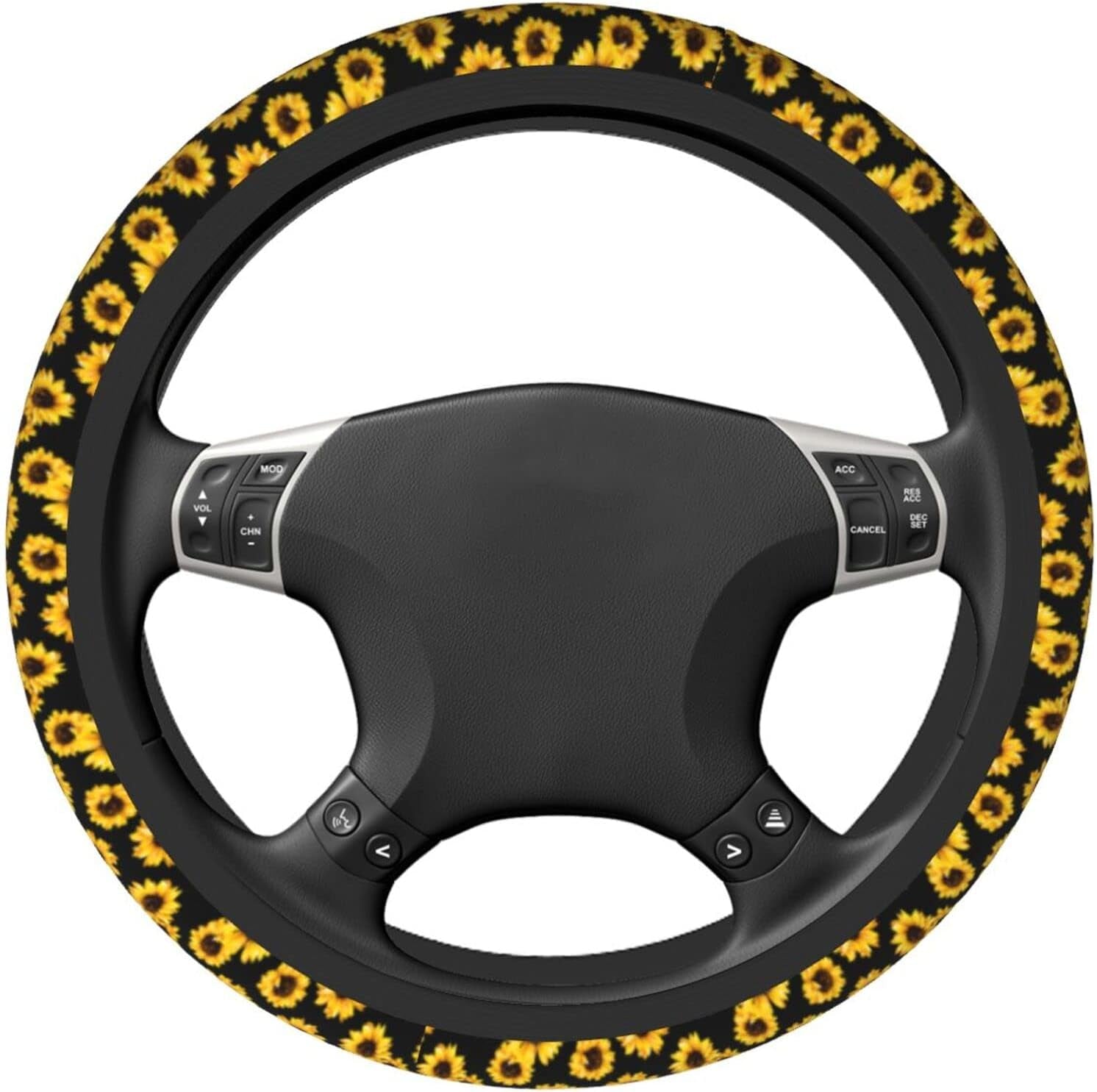 Sunflower Steering Wheel Cover 15 Inch Universal Neoprene Steering Wheel Covers for Women Men Car Steering Wheel Wrap Car Interior Protection Accessories anti Slip Fit Cars Truck Suvs